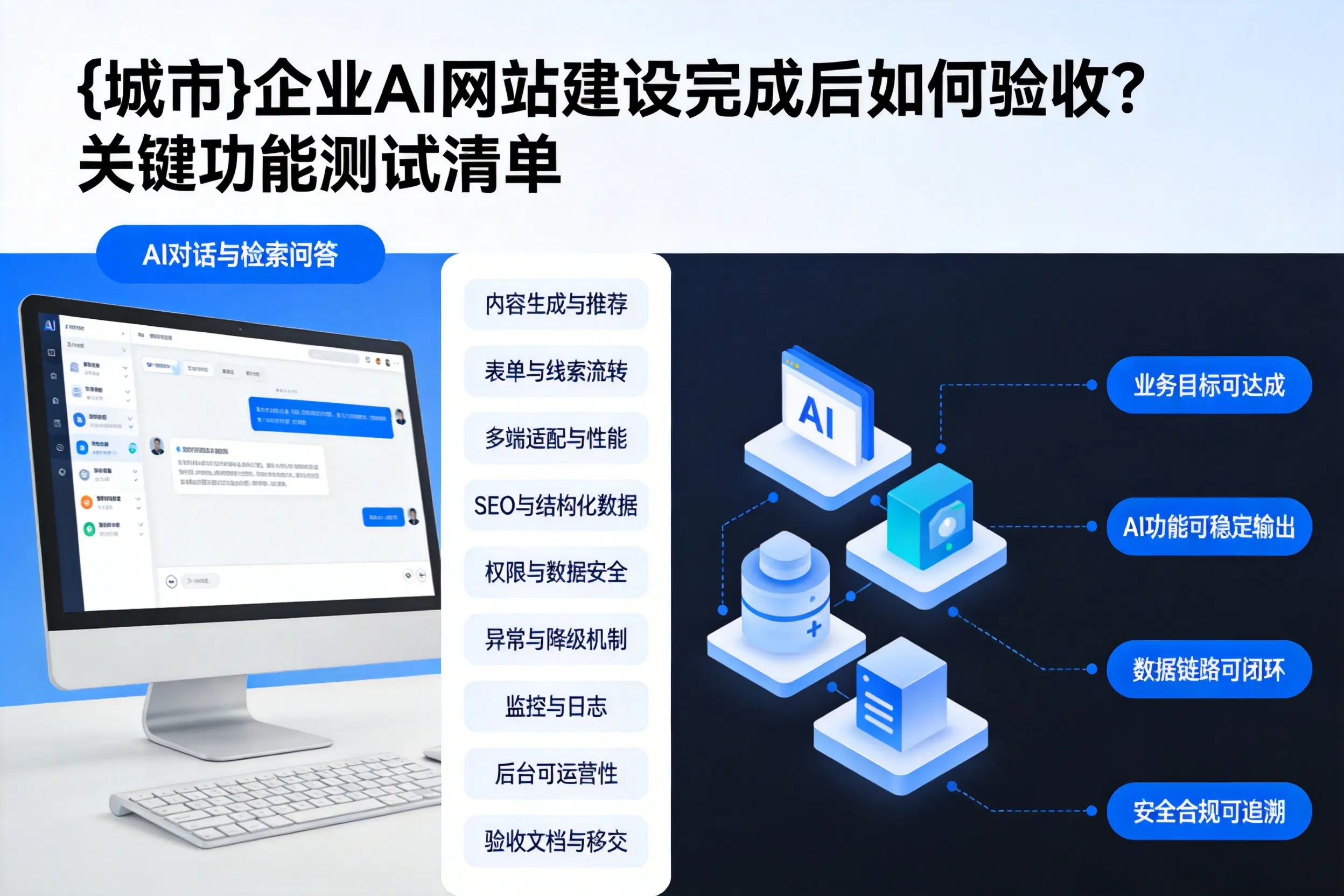 绥化企业AI网站建设完成后如何验收？关键功能测试清单