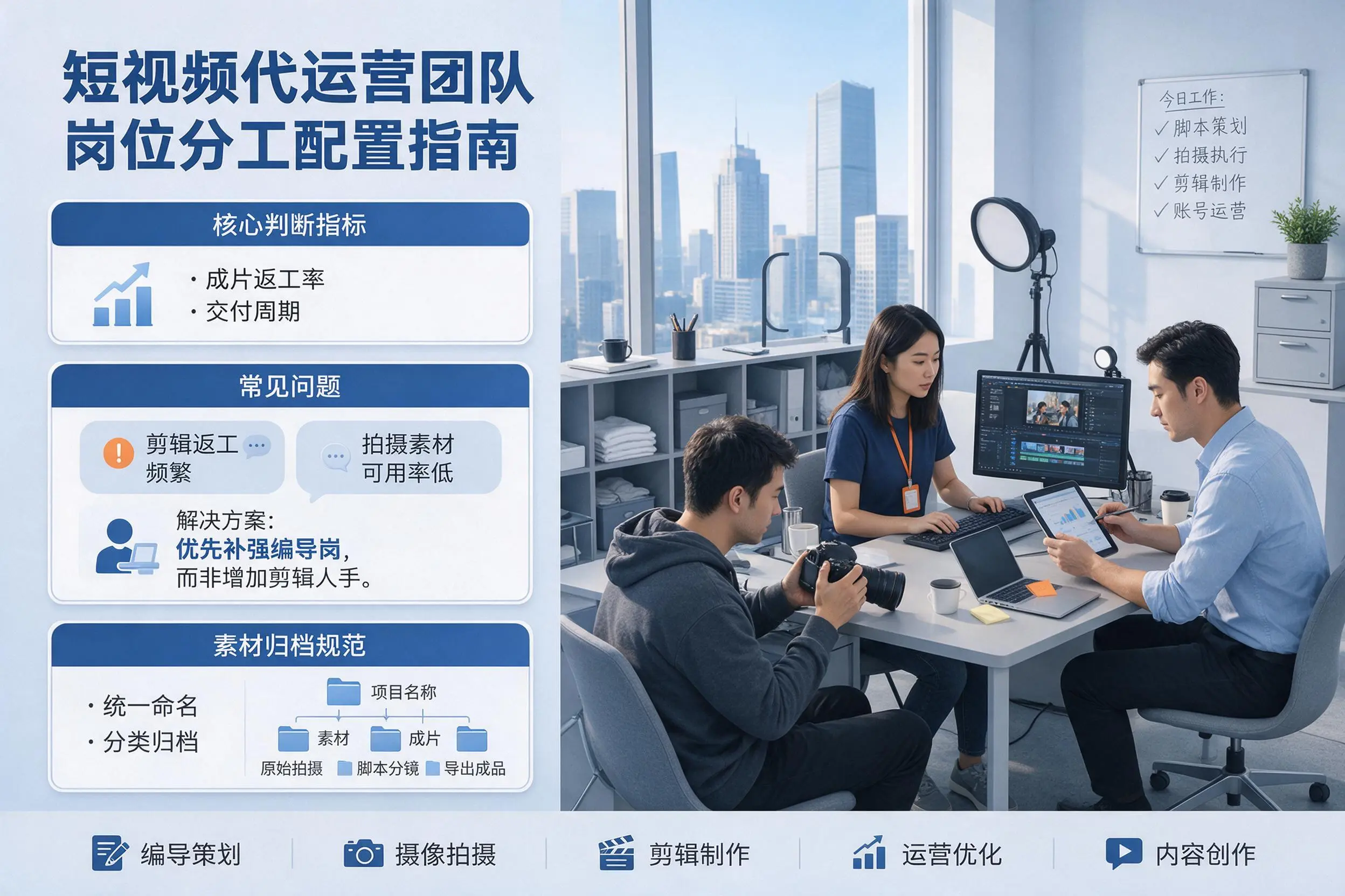 短视频代运营团队如何配置？绥化企业岗位分工科普说明