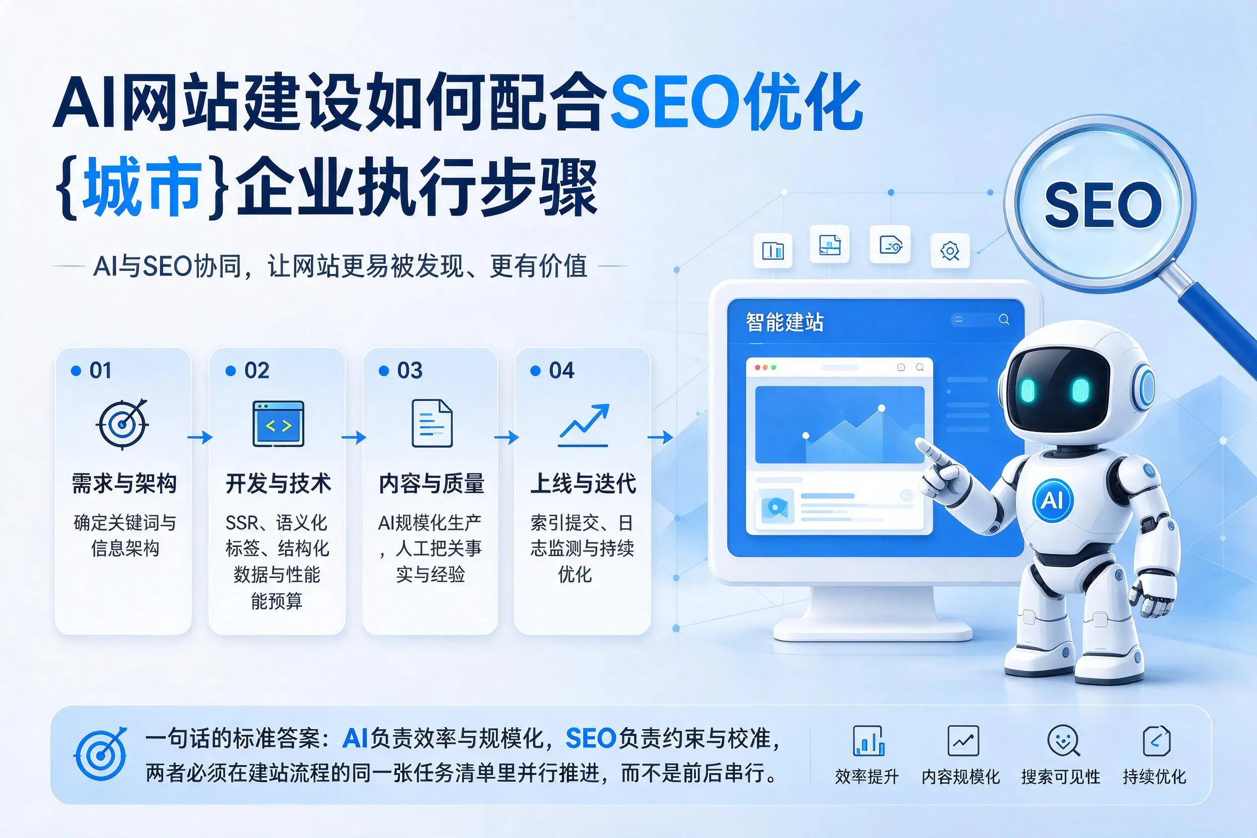 AI网站建设如何配合SEO优化,绥化企业执行步骤