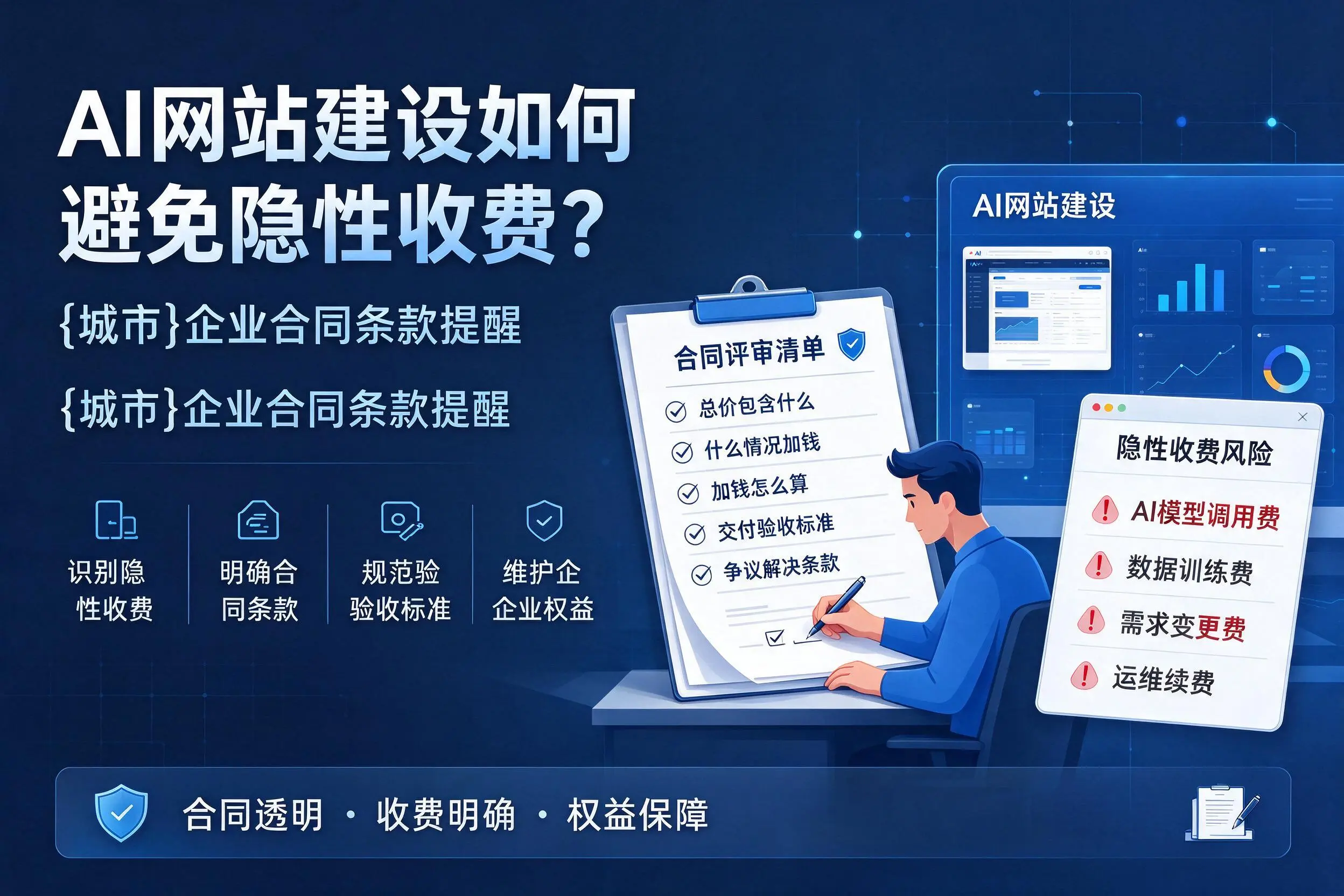 AI网站建设如何避免隐性收费?绥化企业合同条款提醒