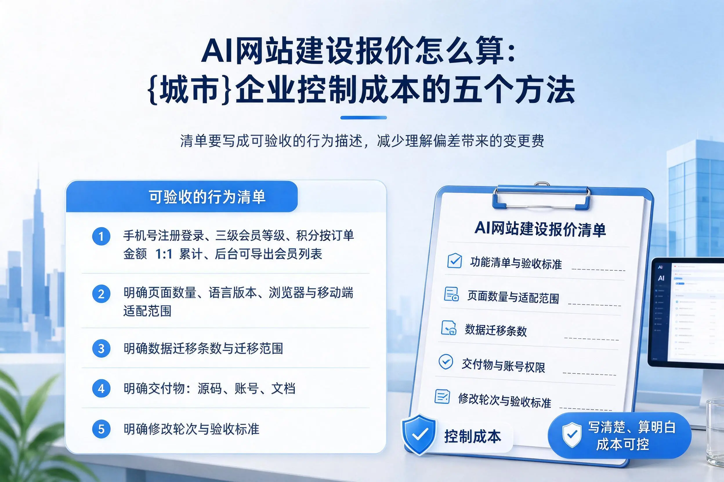 AI网站建设报价怎么算：绥化企业控制成本的五个方法